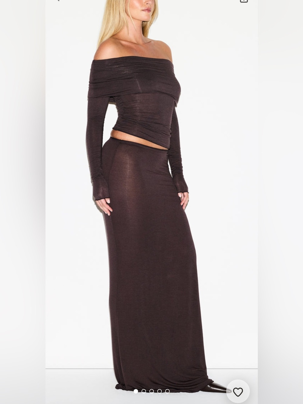 SKIMS NWT Sheer Modal Long Skirt - Phoenix